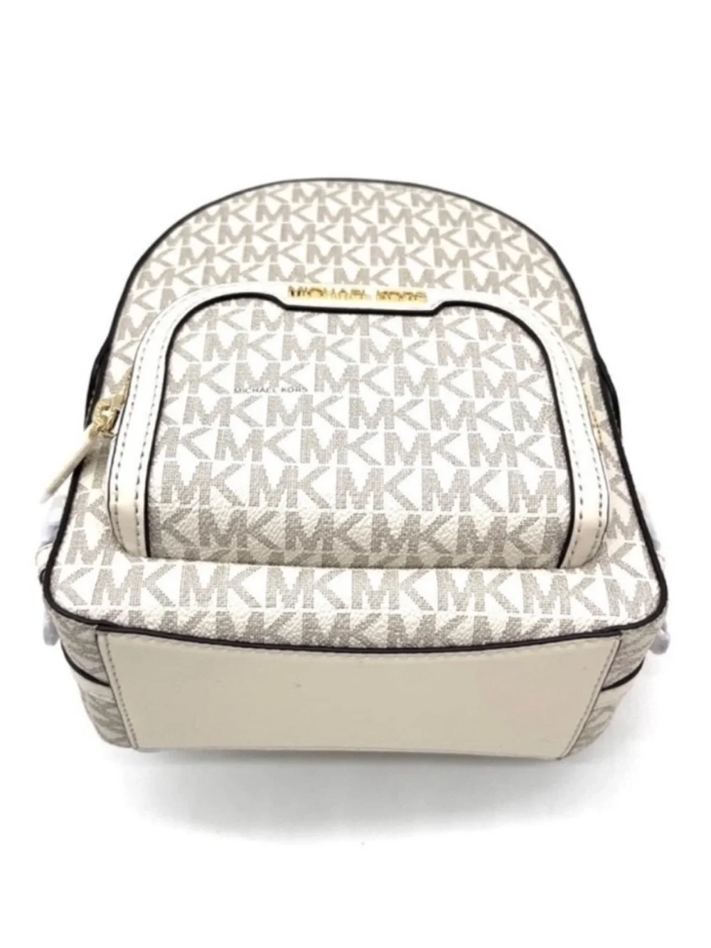 Michael Kors Jaycee Extra Small Convertible Zip Packet Backpack Cream/White